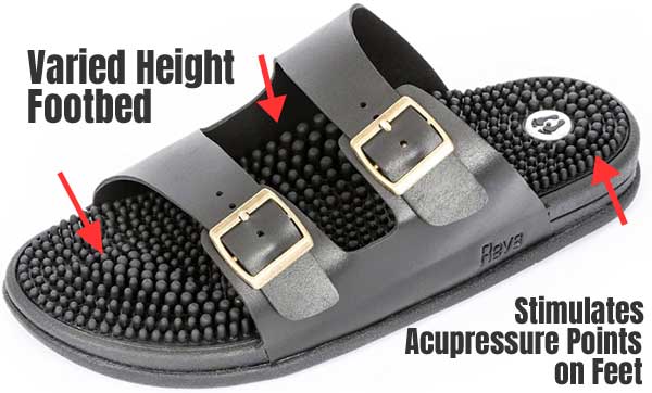 Acupressure Footbed and Arch Support on Slip-on Sandal