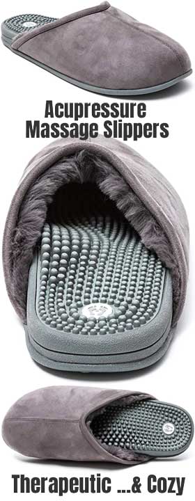 Acupressure Massage Slippers with Fur Inside, Cozy and Therapeutic