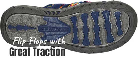 Flip Flops with No-Slip Traction Soles