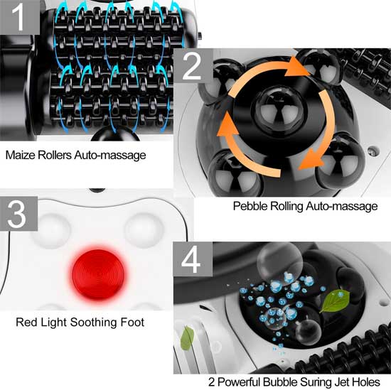 Automatic Massage Rollers on Bubble Foot Bath