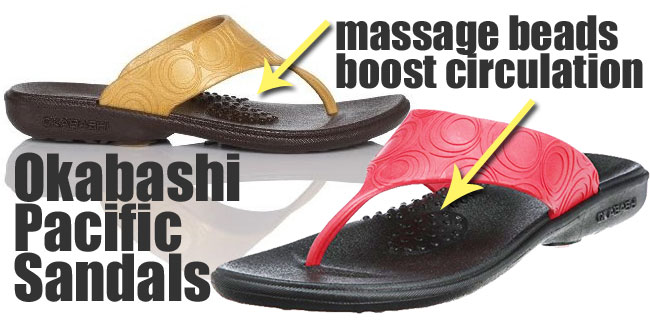 Okabashi Pacific Sandals with Massage Beads for Increased Circulation