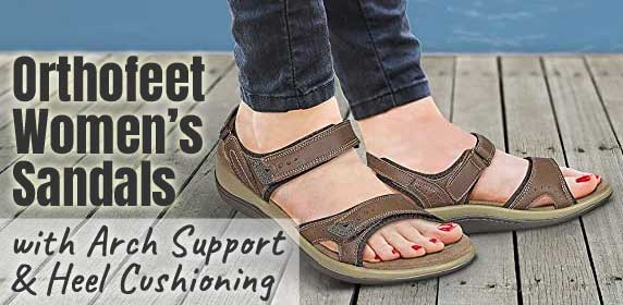 Orthofeet Womens Sandals with Arch Support, Heel Cushion and Ergonomic Footbed