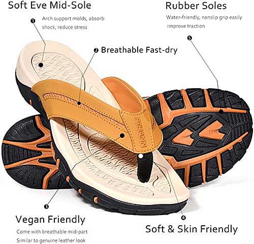 Mens Orthotic Flip Flop Features