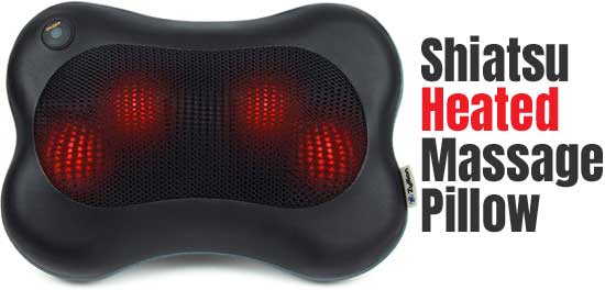 Shiatsu Heated Massage Pillow for Feet, Neck, Back, Calves and more