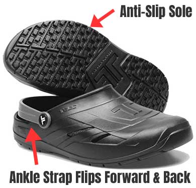 Telic Dream Clogs with Anti-Slip Soles and Movable Ankle Straps for Added Foot Support